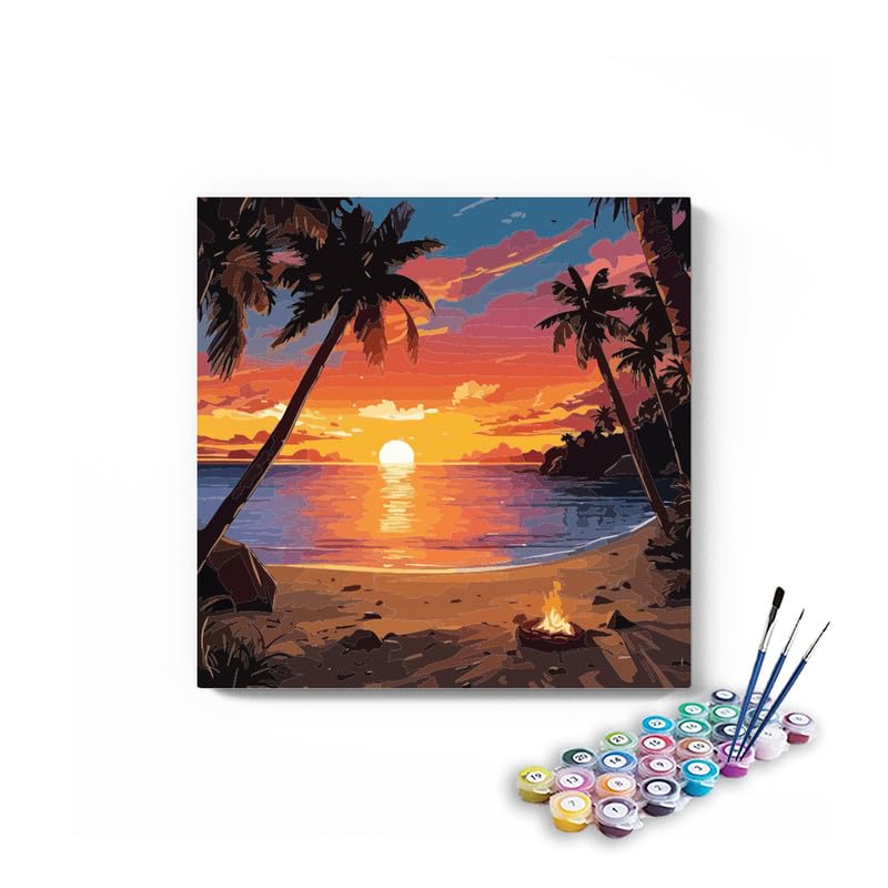 Eazy Arts Tropical Sunset Beach Do it Yourself Painting by Number